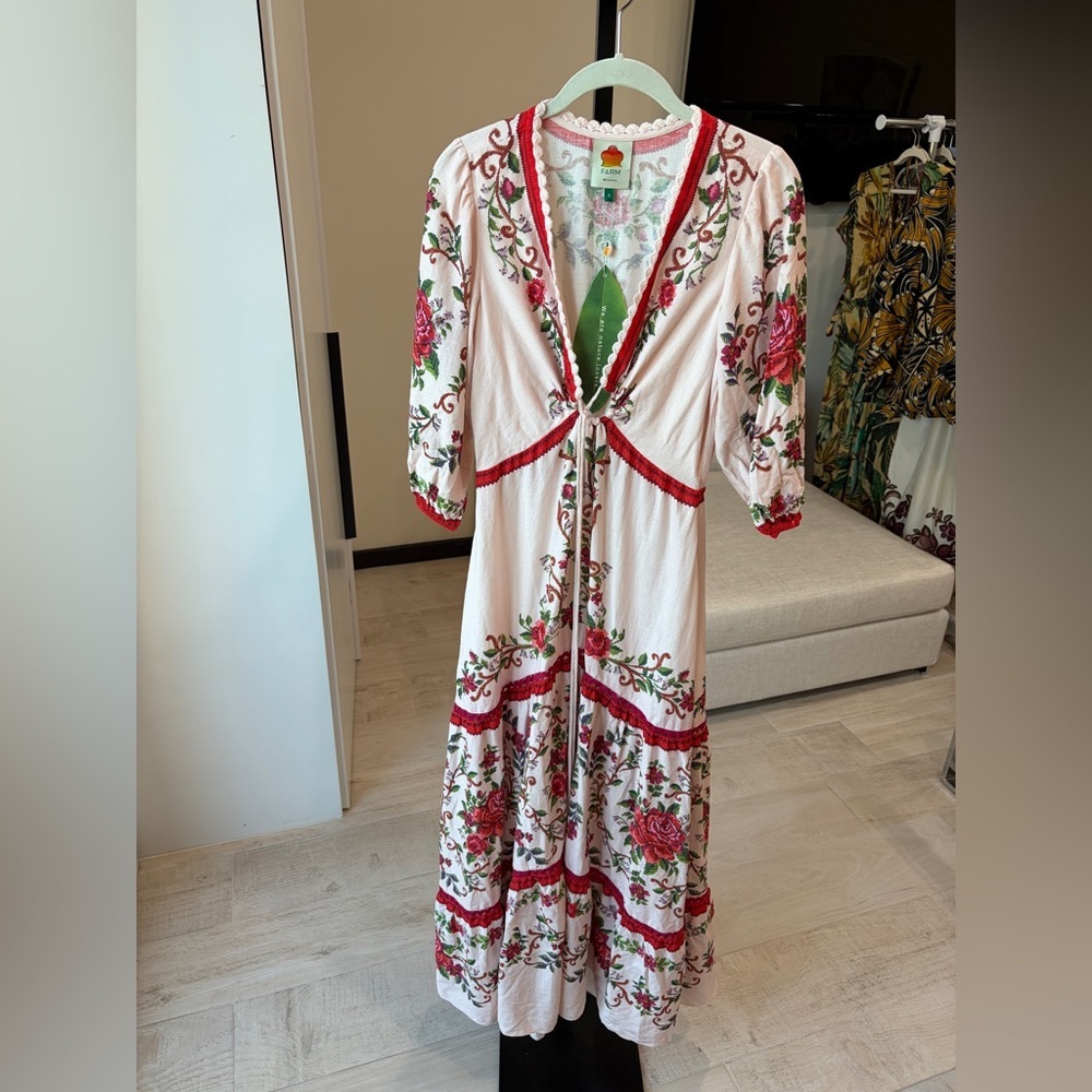 NWT FARM Rio Pink Floral Maxi Dress - Picture 10 of 11